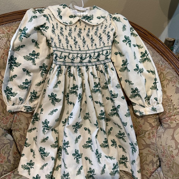 Vtg. Child's Sophie Dess Creations Paris Smocked Acorn Print Dress - Sz 2 Yrs - Picture 11 of 13